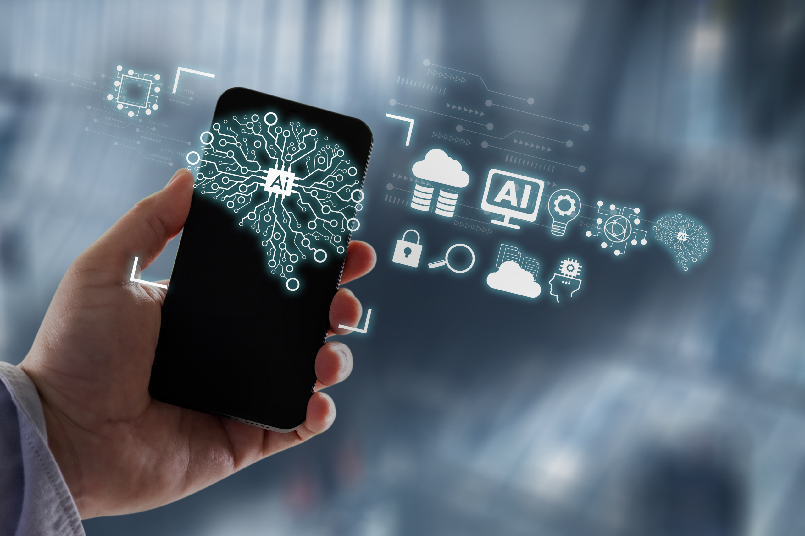 Business connection technology AI (artificial intelligence) lear